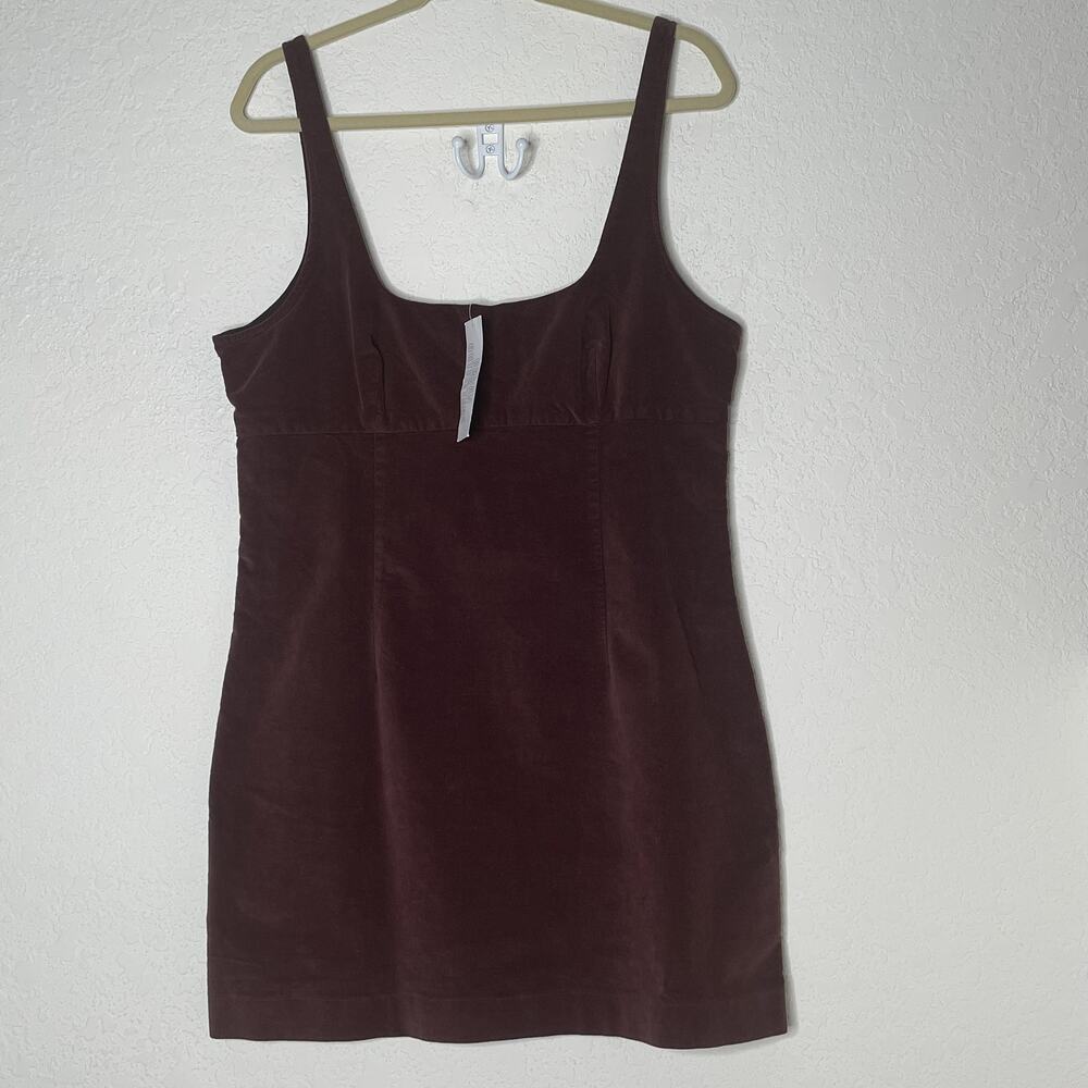 NWT Urban Outfitters Sleeveless Velour Velvet Mini Dress Size XL Maroon